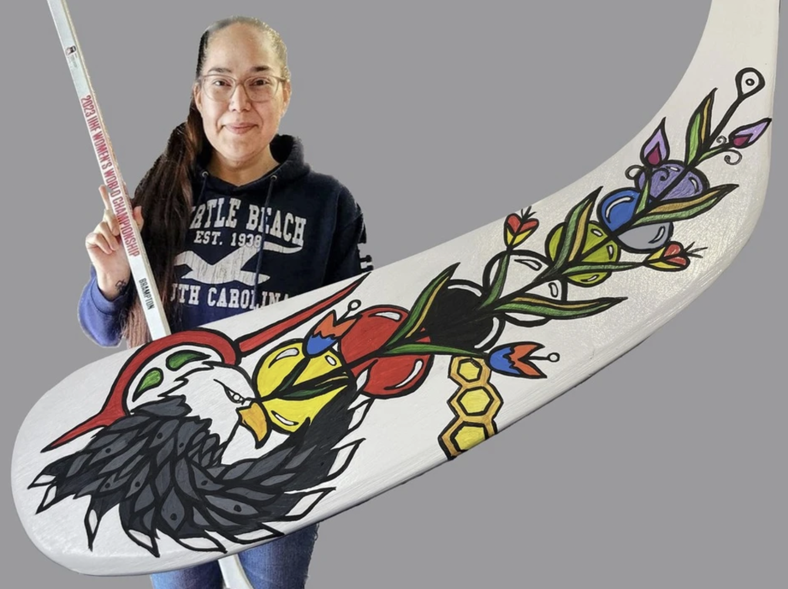Indigenous artists design IIHF Women’s World Championship player of the game sticks